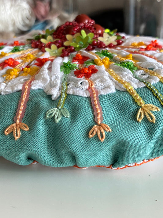 Pouf de lavande - centre rouge