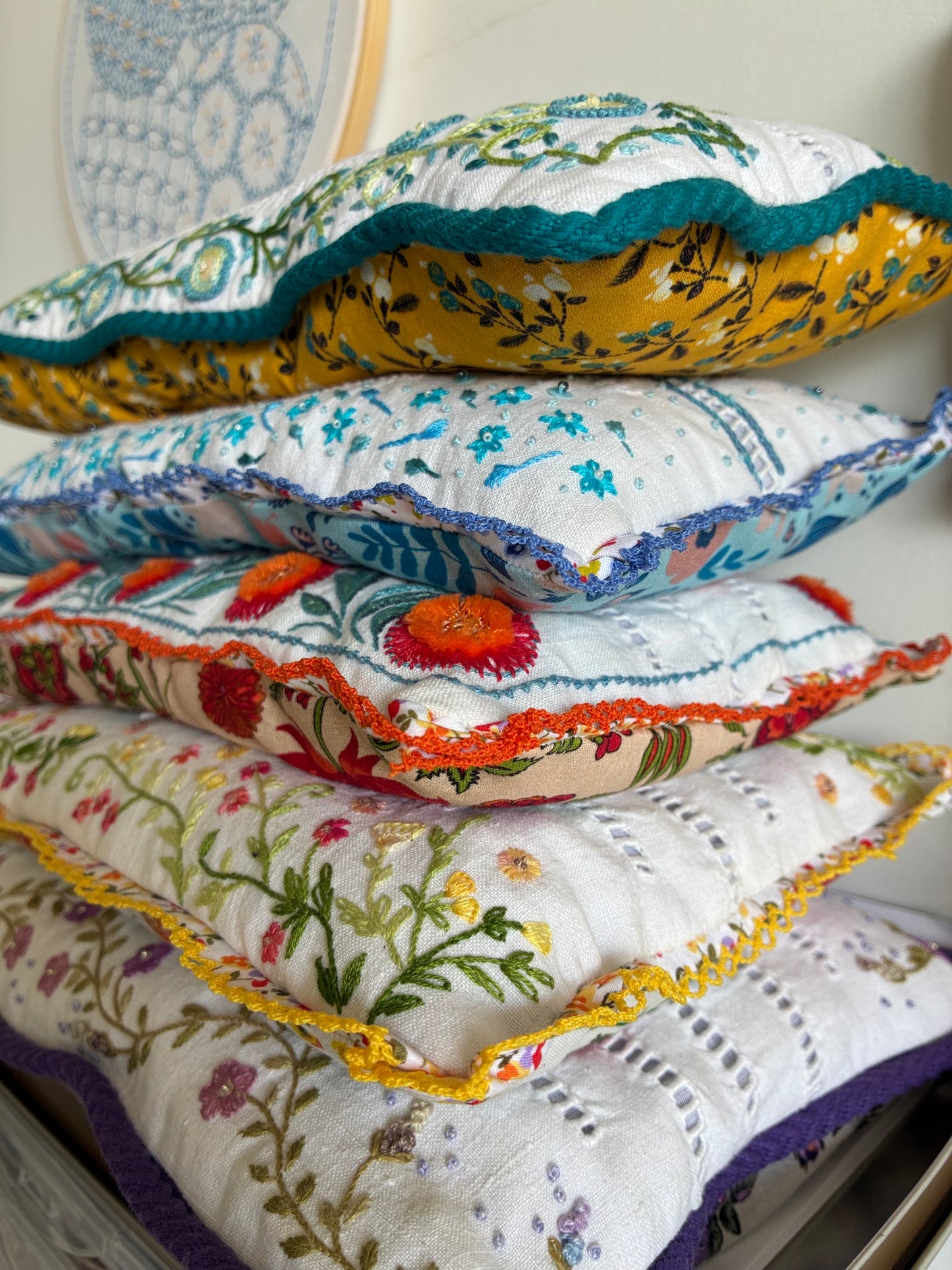 Grand coussin de lavande - bleu canard