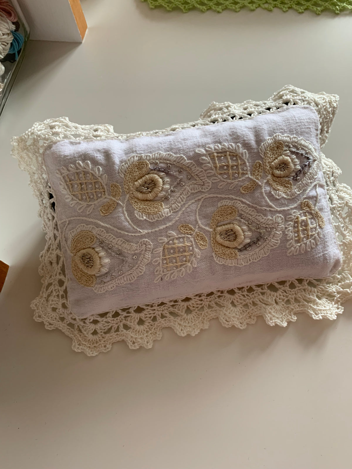 Coussins de lavande - bordure crochet