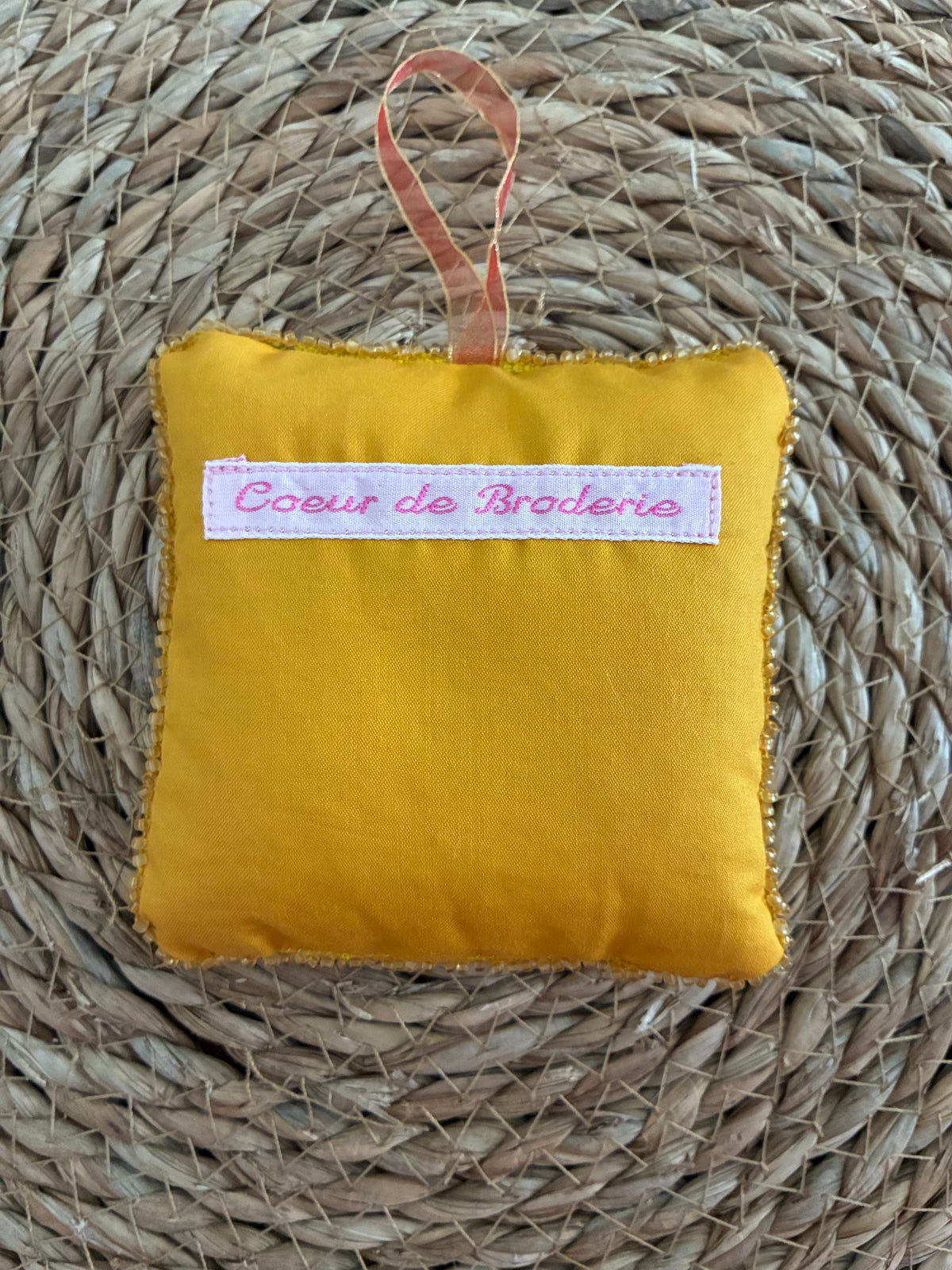 Carrés de lavande lin jaune