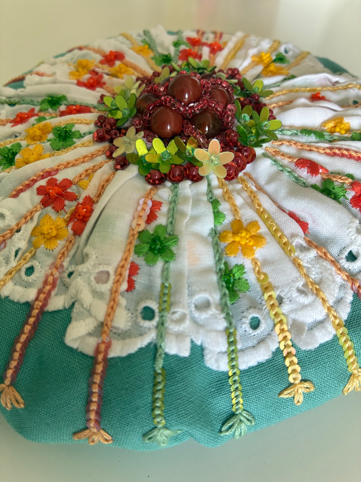 Pouf de lavande - centre rouge