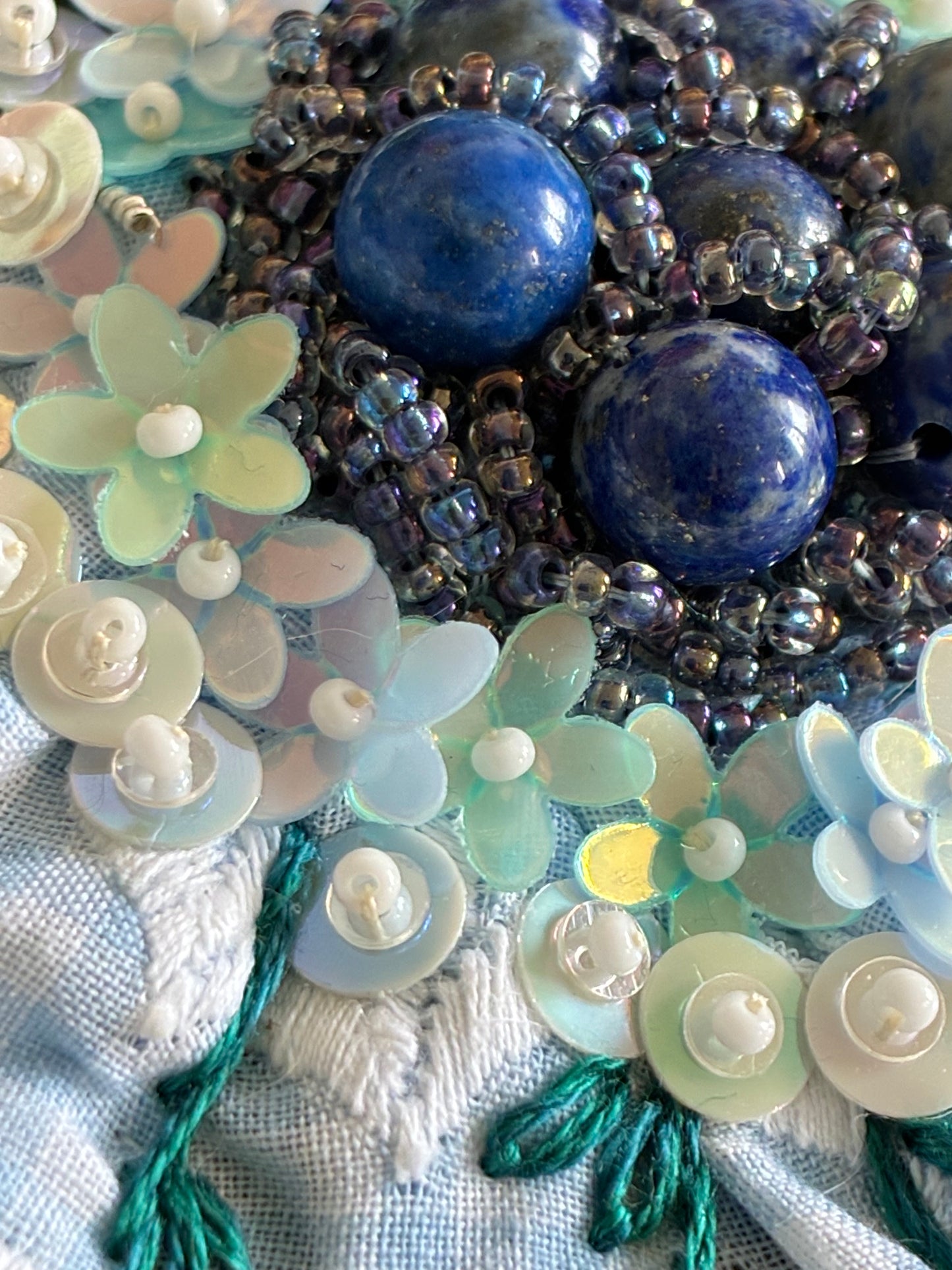 Pouf de lavande - centre bleu