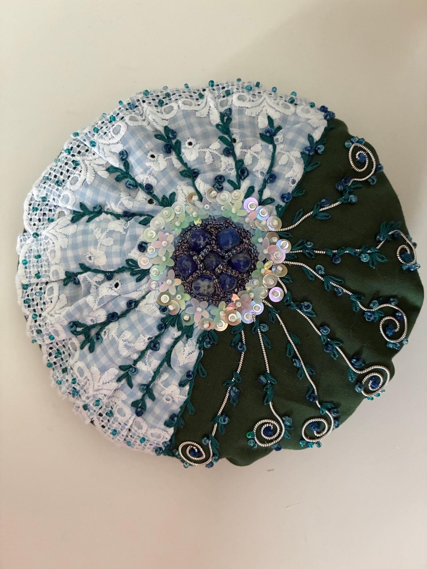 Pouf de lavande - centre bleu