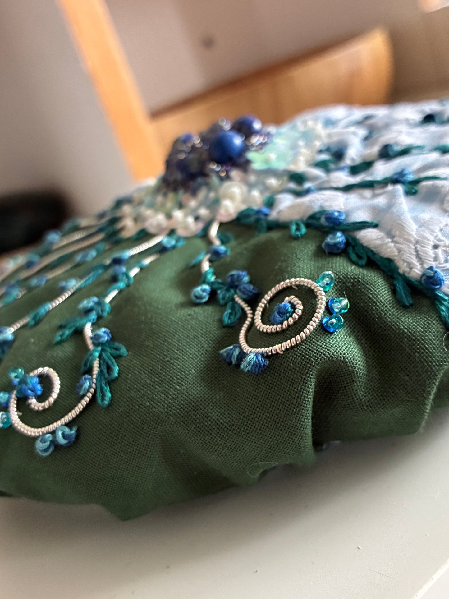 Pouf de lavande - centre bleu