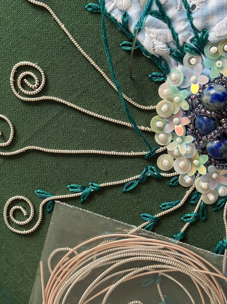 Pouf de lavande - centre bleu