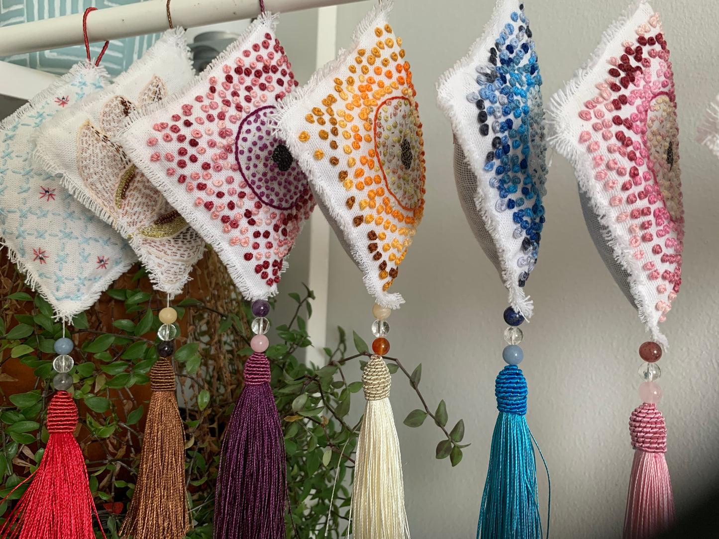 Accroche lavande motif sashiko