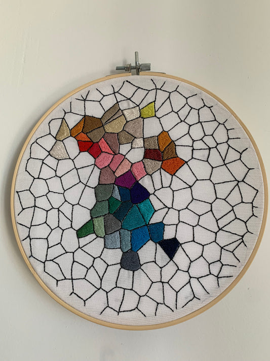 Tambour brodé couleurs