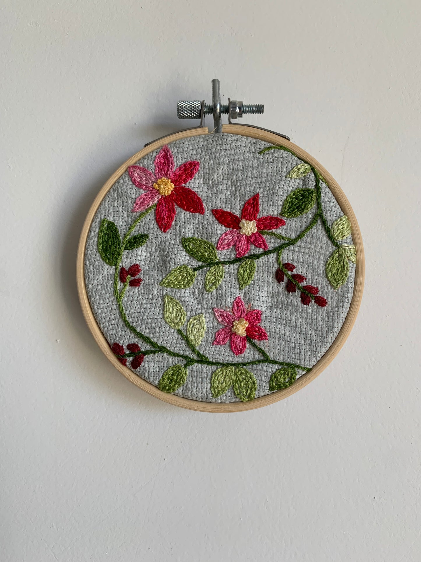 Tambour brodé fleurs