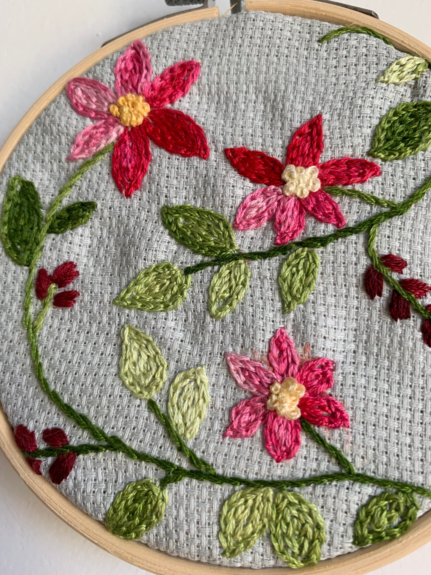 Tambour brodé fleurs
