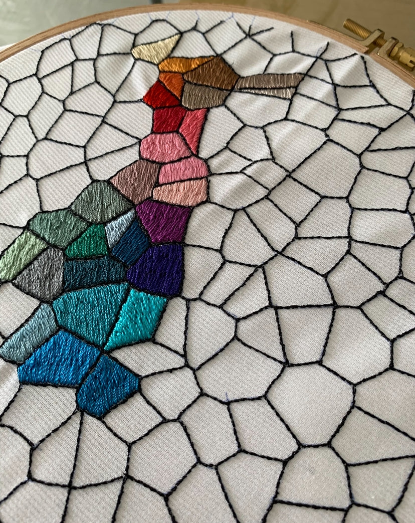 Tambour brodé couleurs