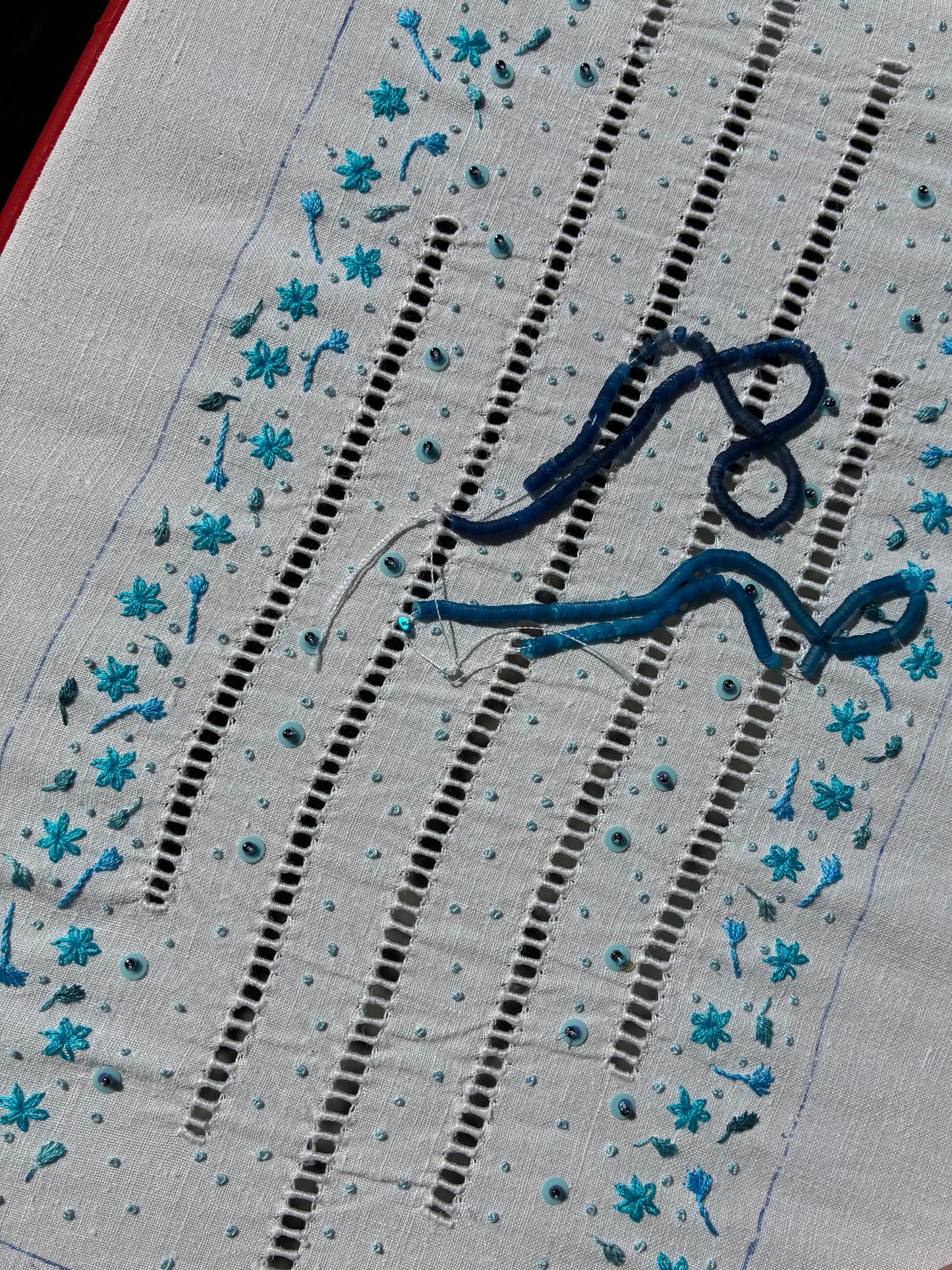 Grand coussin de lavande - bleu