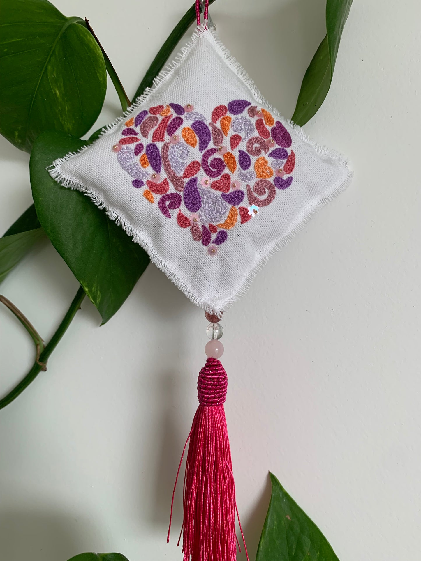 Accroche lavande grand coeur