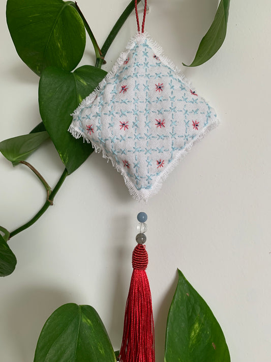 Accroche lavande motif sashiko