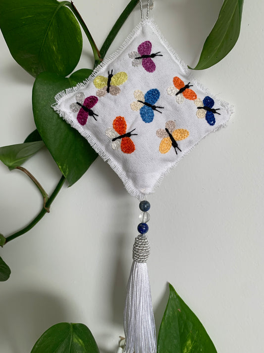 Accroche lavande papillons multicolore