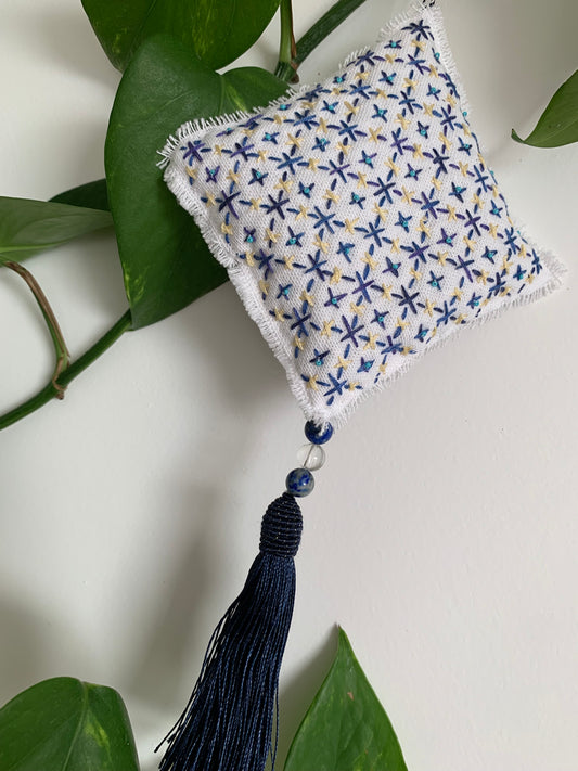 Accroche lavande motif sashiko 2