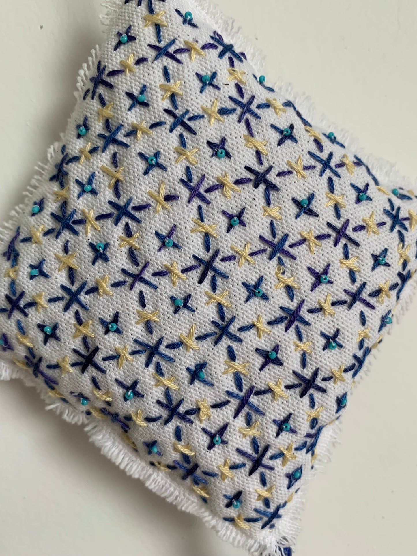 Accroche lavande motif sashiko 2