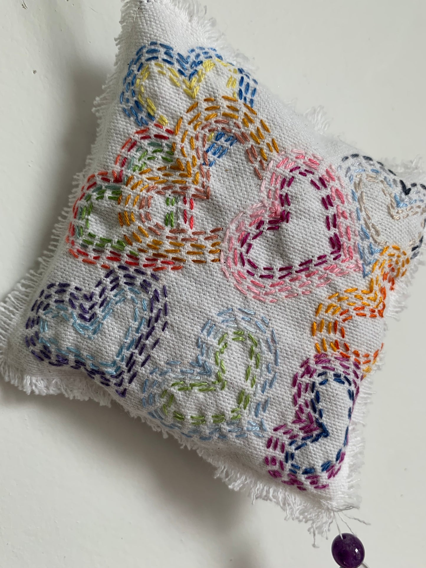 Accroche lavande motif coeurs