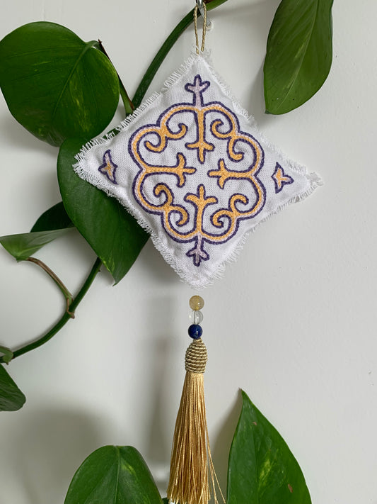 Accroche lavande motif folklorique