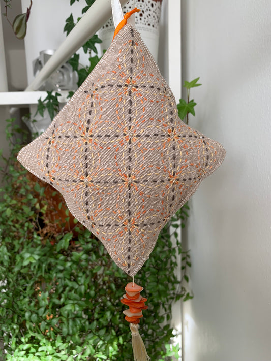 Pochon de lavande en lin sashiko 3
