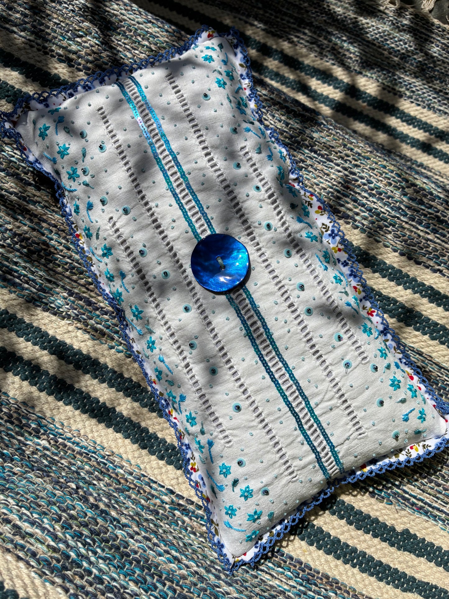 Grand coussin de lavande - bleu
