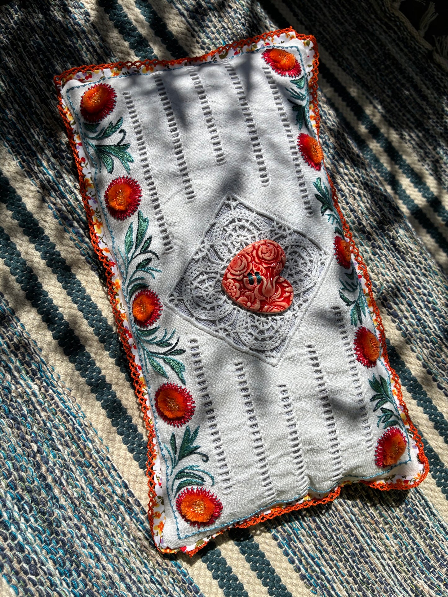 Grand coussin de lavande - orange