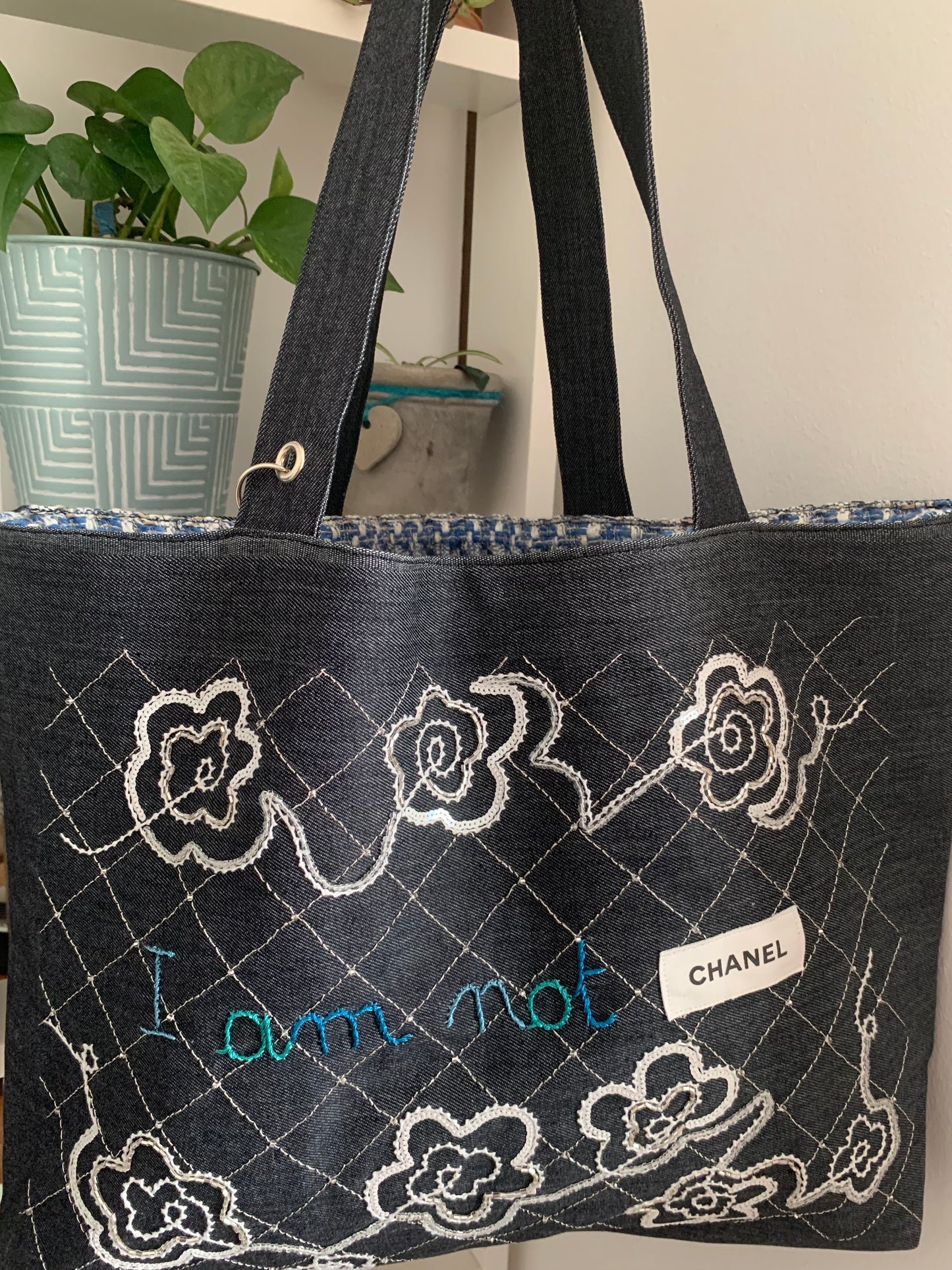 Cabas jean bleu NOT Chanel