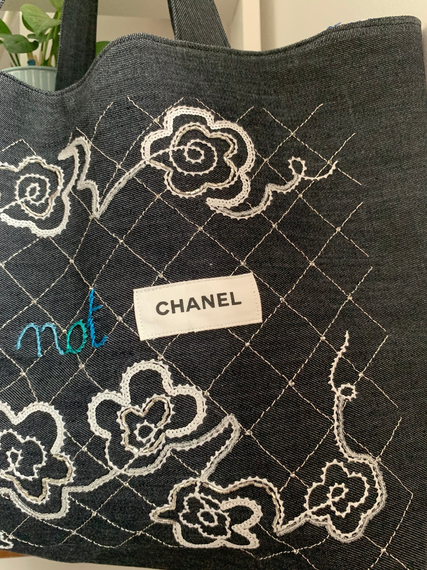 Cabas jean bleu NOT Chanel