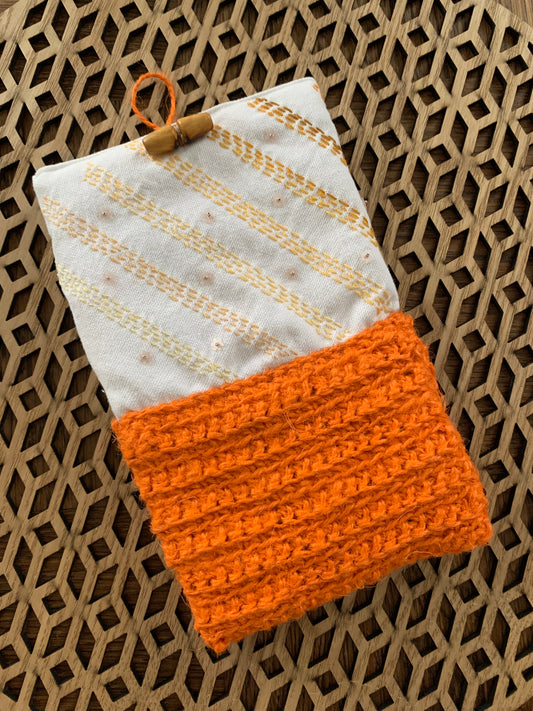 Pochette matelassée jute orange