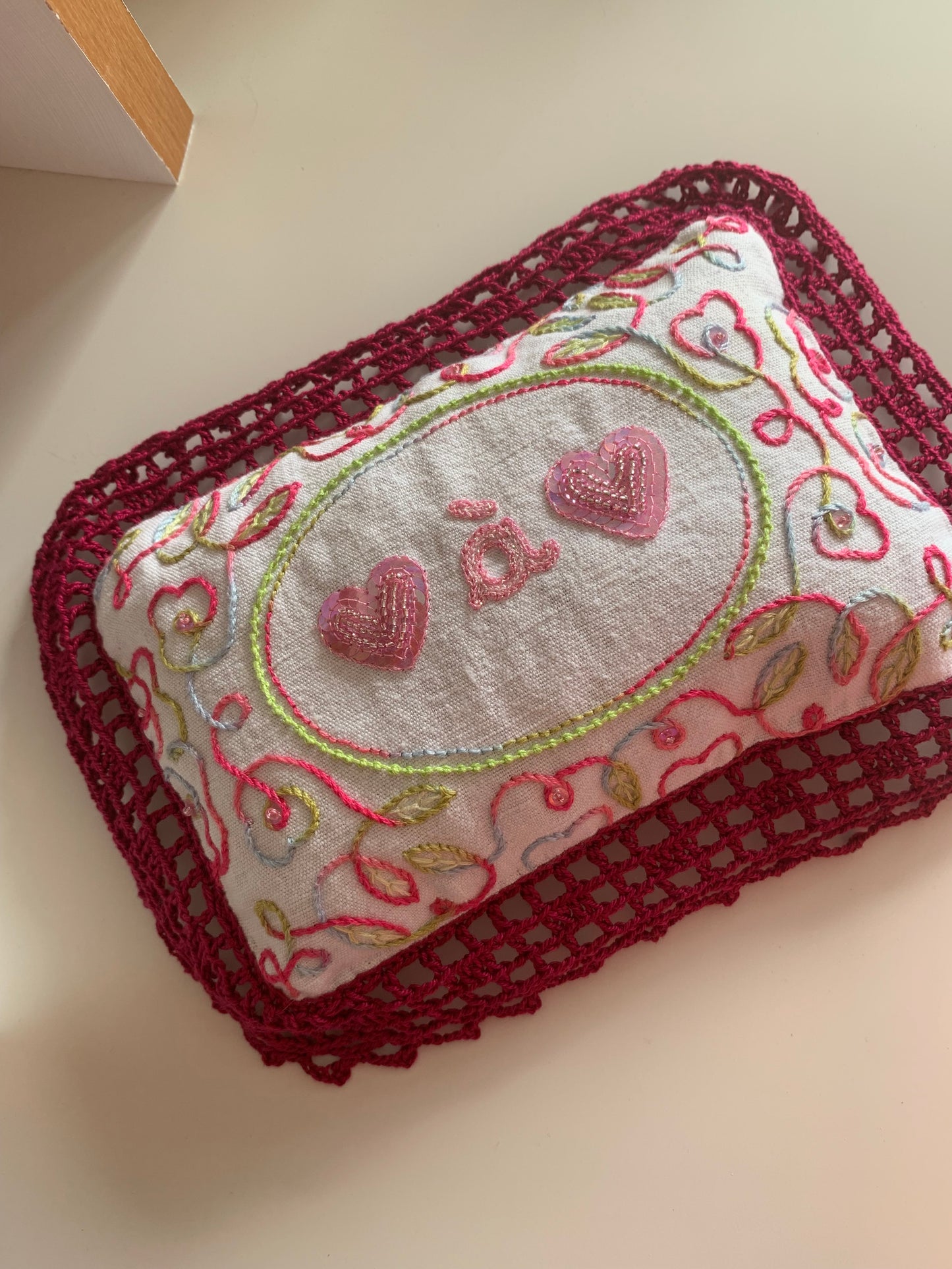 Coussin de lavande - cerise