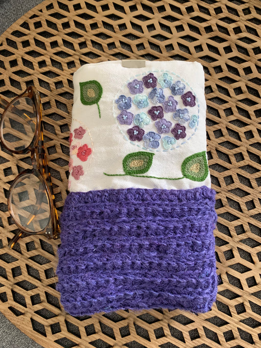Pochette matelassée jute violette
