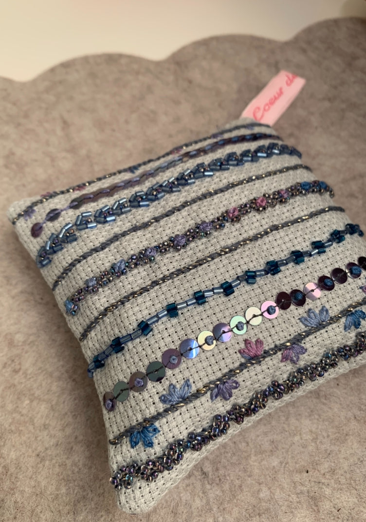 Pochon de lavande bleu irisé