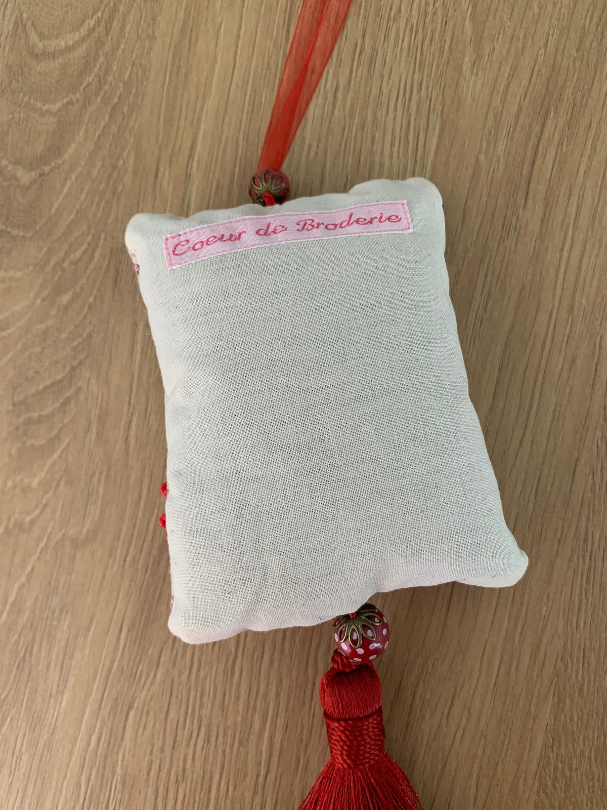 Pochon de lavande toile de Jouy avec applique