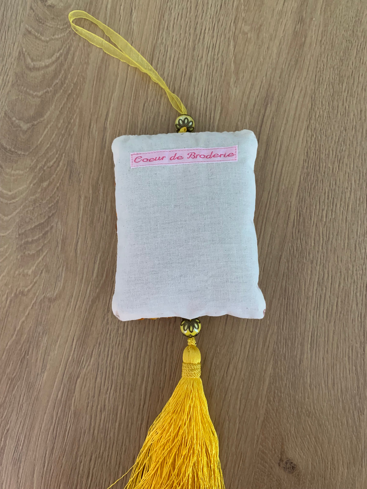 Pochon de lavande toile de Jouy avec pétales de verre