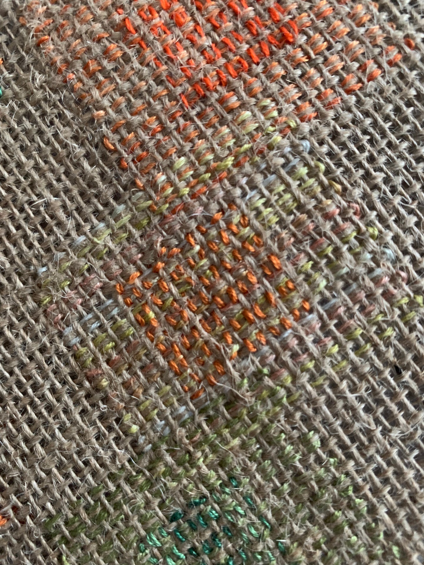 Pochon de lavande toile de jute - fleurs orange