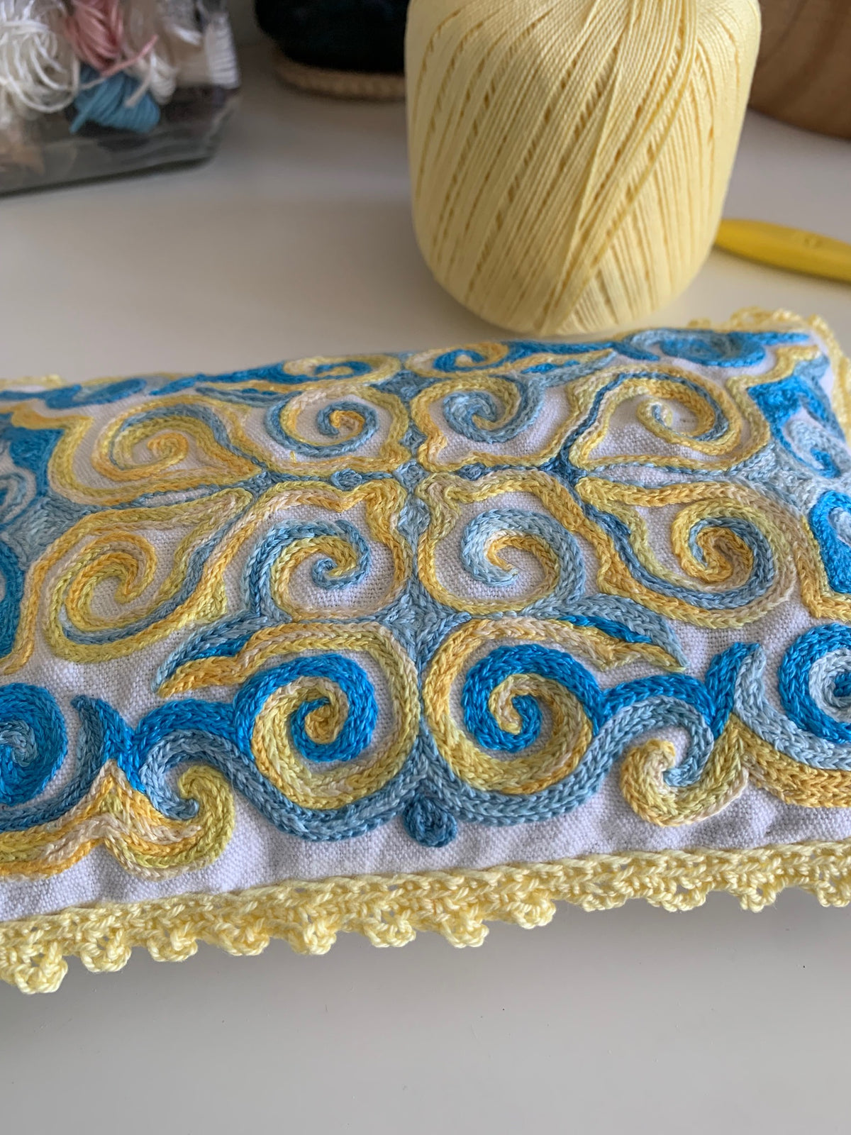 Coussins de lavande - bordure crochet