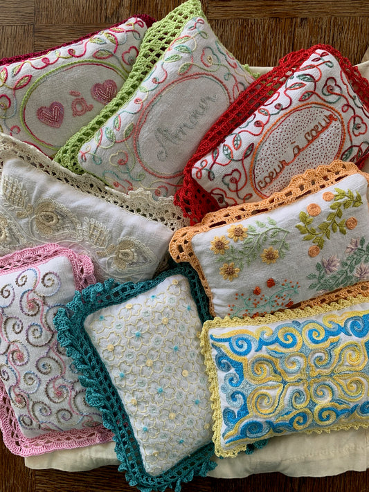 Coussins de lavande - bordure crochet