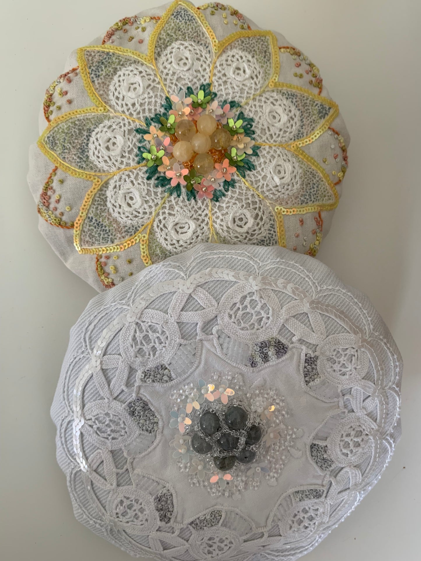 Pouf de lavande - centre gris