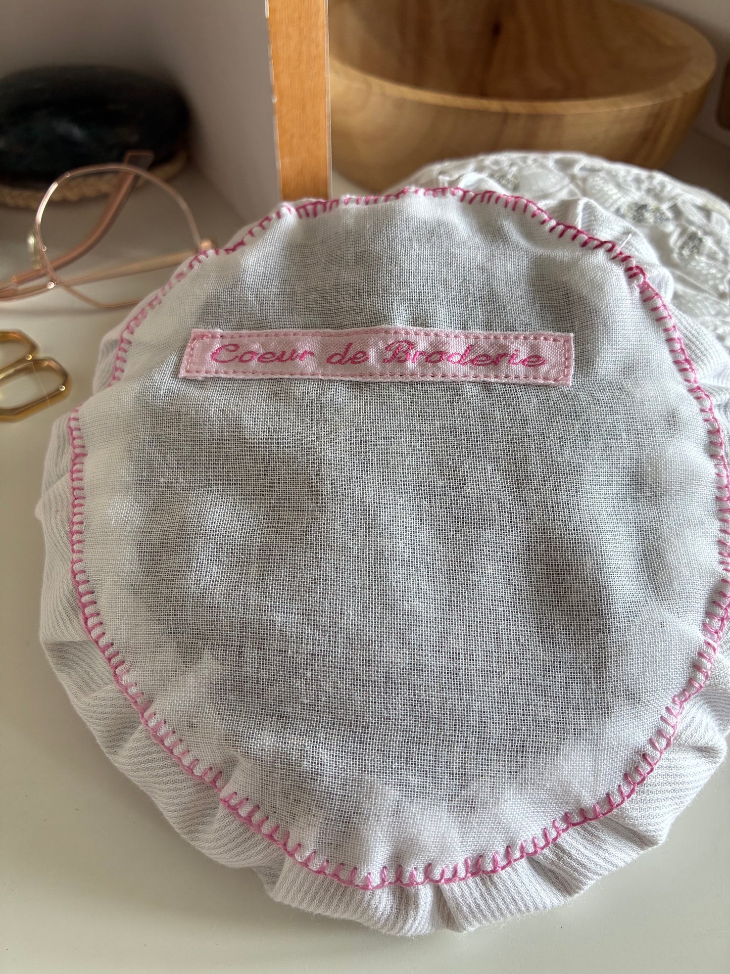 Pouf de lavande - centre rose